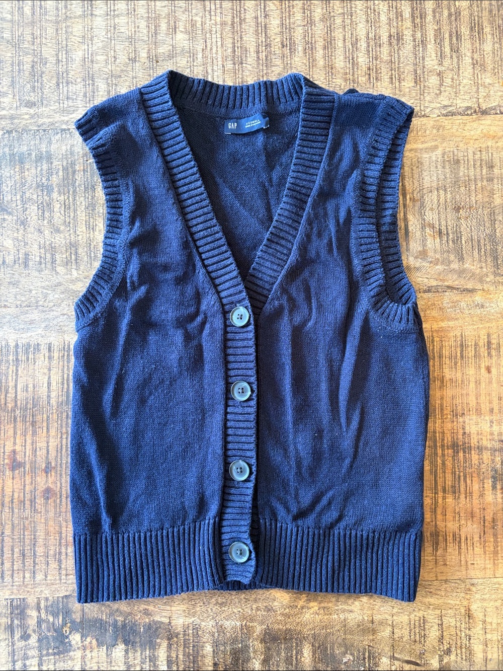 GAP Women’s Dark Navy Button-Front Sweater Vest